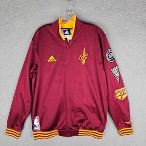 Cleveland Cavaliers Jacket Mens Large Red adidas NBA Basketball Sports Full Zip